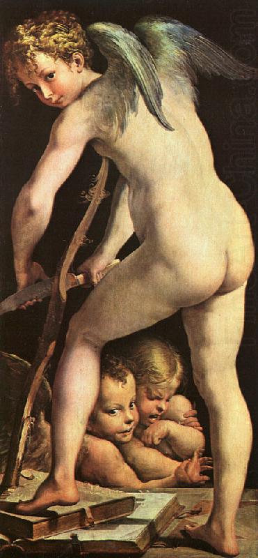 Cupid Carving his Bow, Girolamo Parmigianino